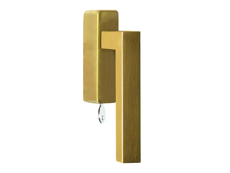 Draaikiep raamkruk Mat Goud PVD Afsluitbaar BSQ1-DKLOCK-O