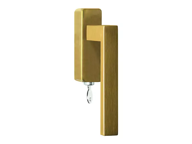 Draaikiep raamkruk Mat Goud PVD Afsluitbaar BSQ2-DKLOCK-O