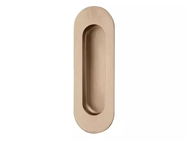 Schuifdeurkom Licht Brons PVD Ovaal 120x41mm – Formani Model LB41