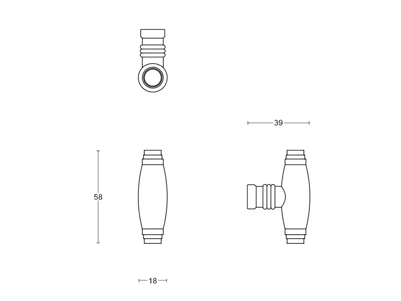 Meubelknop Nikkel en zwart ebben ovaal 58 mm – Formani Timeless 1934M
