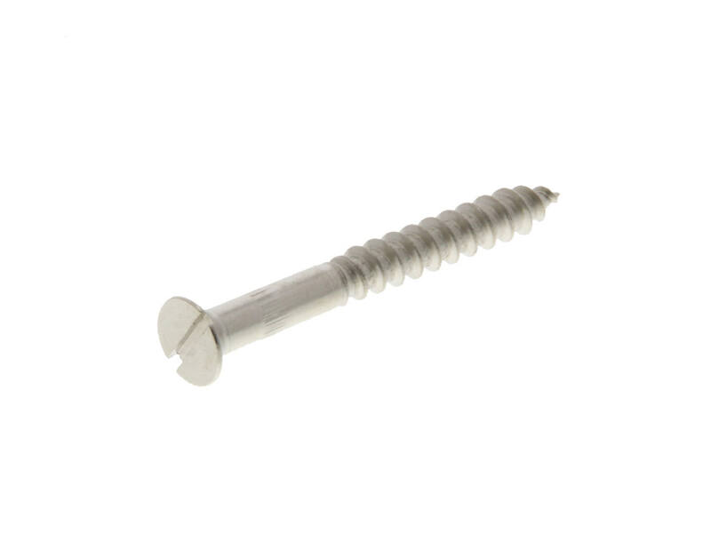Houtschroef gleuf met verzonkenkop Nikkel 3.5 x 12 mm