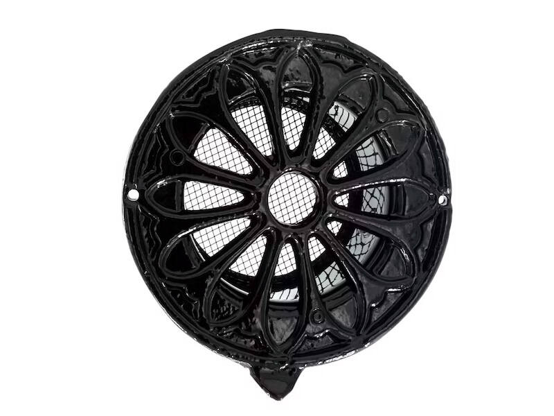 Ventilatierooster Zwart rond Retro 150mm voor buis 100mm