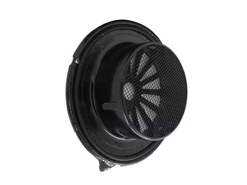 Ventilatierooster Zwart rond Retro 185mm voor buis 125mm