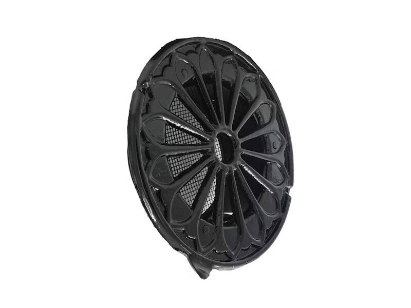 Ventilatierooster Zwart rond Retro 185mm voor buis 125mm