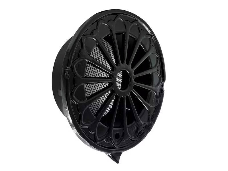 Ventilatierooster Zwart rond Retro 185mm voor buis 150mm