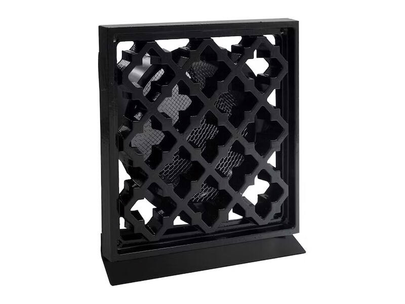 Ventilatierooster Zwart vierkant Retro 160x160mm voor buis 100mm