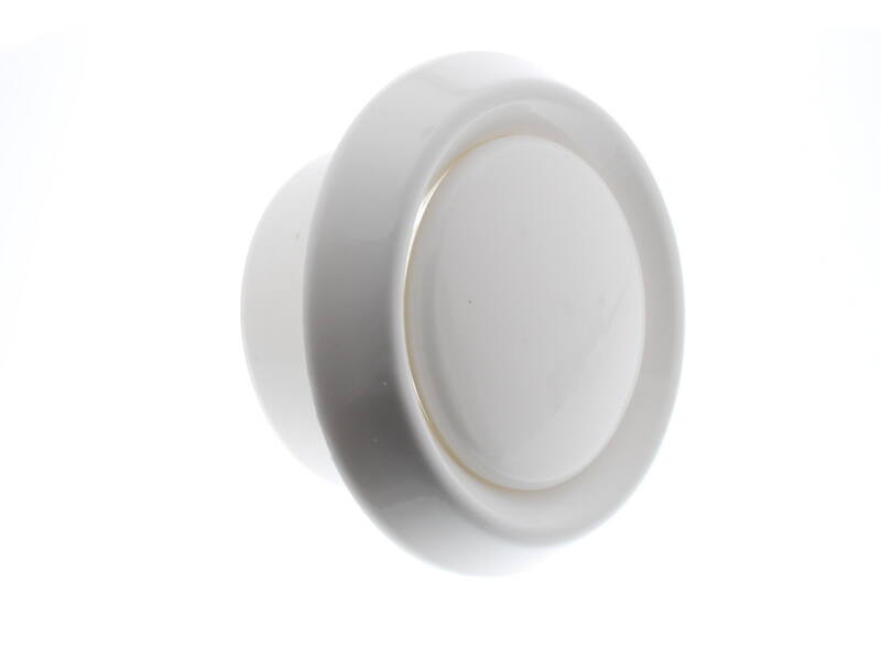 Ventliatierooster Wit rond 125mm met aansluitbus