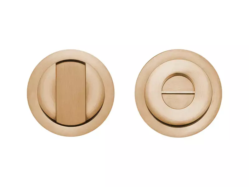 WC-sluiting Licht Brons PVD Rond 57 mm voor Schuifdeuren - Formani Basics LB57S