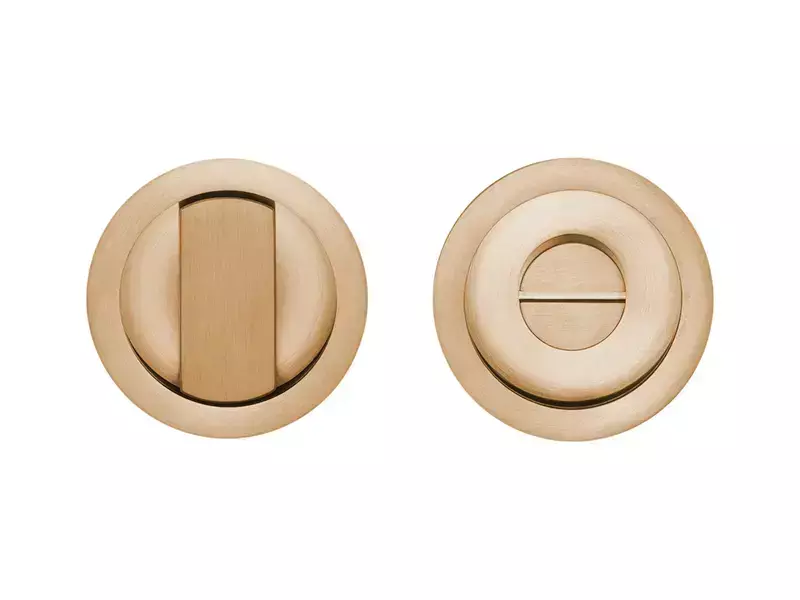 WC-sluiting Licht Brons PVD Rond 57 mm voor Schuifdeuren - Formani Basics LB57SL