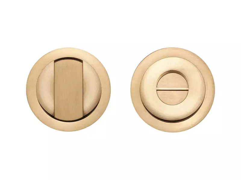 WC-sluiting Mat Goud PVD Rond 57 mm voor Schuifdeuren - Formani Basics LB57S