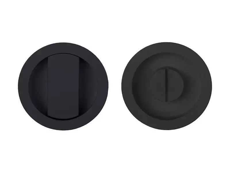 WC-sluiting Zwart PVD Rond 57 mm voor Schuifdeuren - Formani Basics LB57S