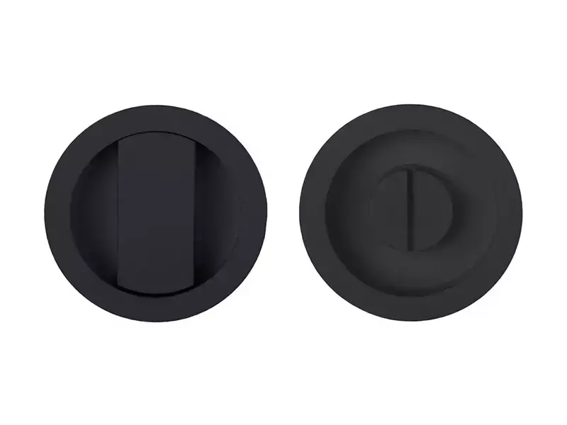 WC-sluiting Zwart Rond 57 mm voor Schuifdeuren - Formani Basics LB57S_T