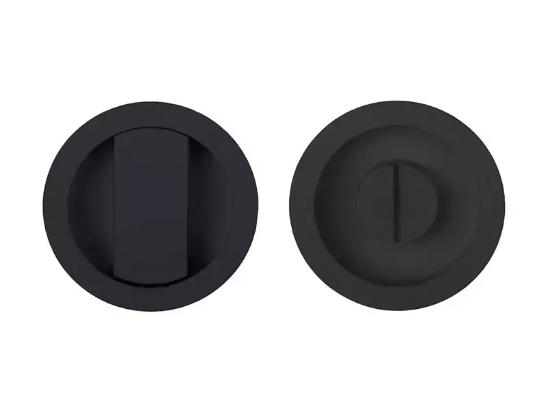 WC-sluiting Zwart Rond 57 mm voor Schuifdeuren - Formani Basics LB57SL
