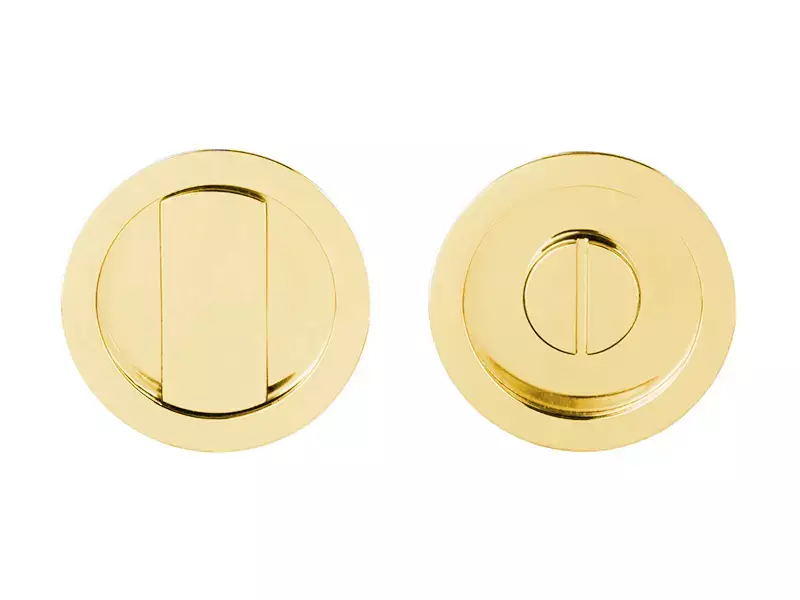 WC-sluiting Messing Rond 57 mm voor Schuifdeuren - Formani Basics LB57S_T
