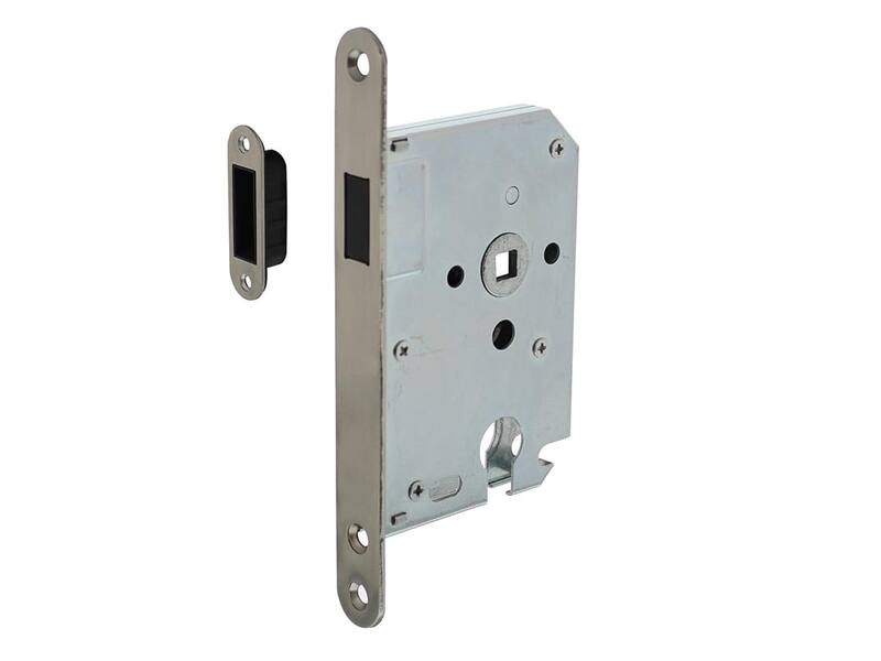 Intersteel Woningbouw magneet cilinder dag- en nachtslot 55mm, voorplaat afgerond rvs