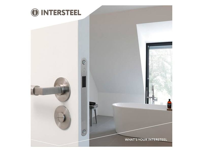 Intersteel Woningbouw magneet badkamer/toilet slot 63/8mm, voorplaat afgerond rvs