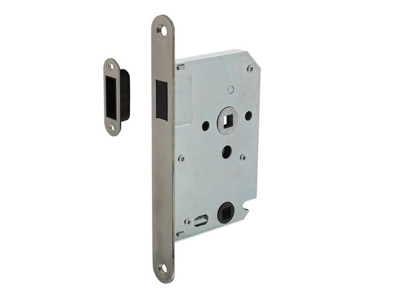 Intersteel Woningbouw magneet badkamer/toilet slot 63/8mm, voorplaat afgerond rvs