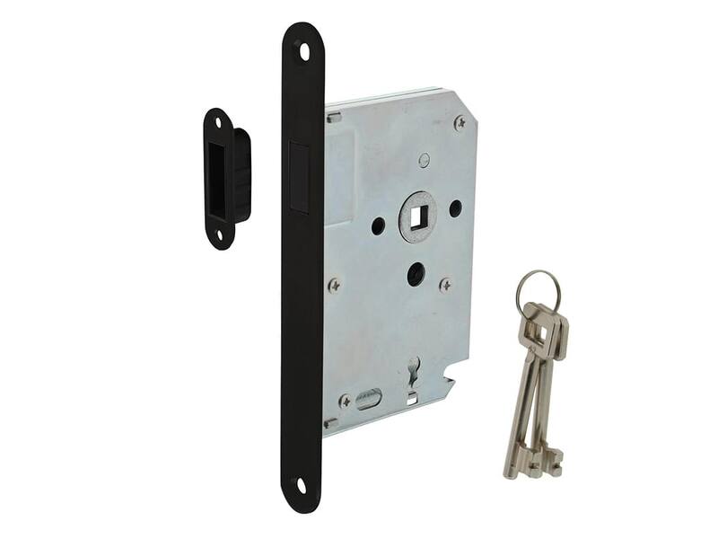 Intersteel Woningbouw magneet klavier dag- en nachtslot 55mm, voorplaat afgerond zwart