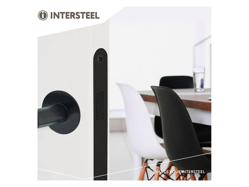 Intersteel Woningbouw magneet cilinder dag- en nachtslot 55mm, voorplaat afgerond zwart