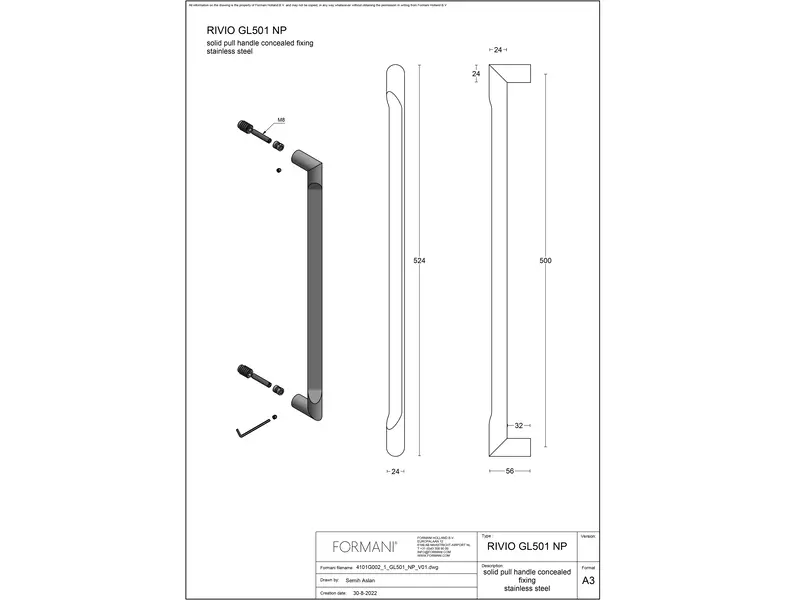 Deurgreep Mat zwart PVD Formani Gensler Rivio GL501NP