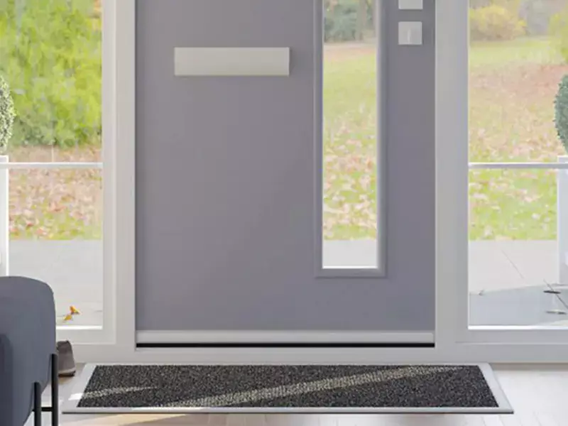 Deurtochtstrip Deco, Aluminium met witte metalen afdekkap