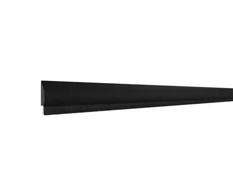 Deurtochtstrip Deco, Aluminium met zwarte metalen afdekkap