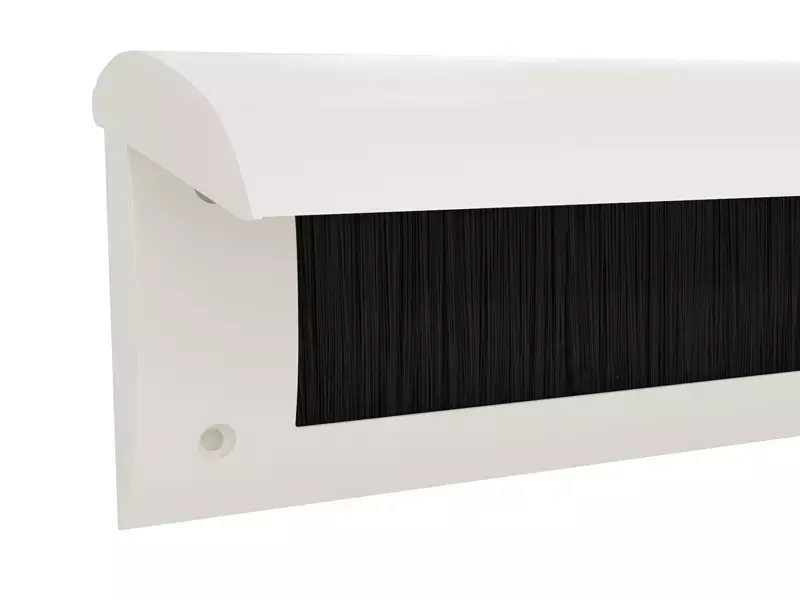 Tochtklep Wit RAL9016 kunststof Deco met borstel