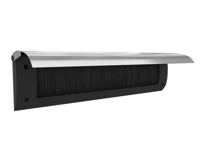 Tochtklep Aluminium kunststof houder, metalen klep Luxe met borstel