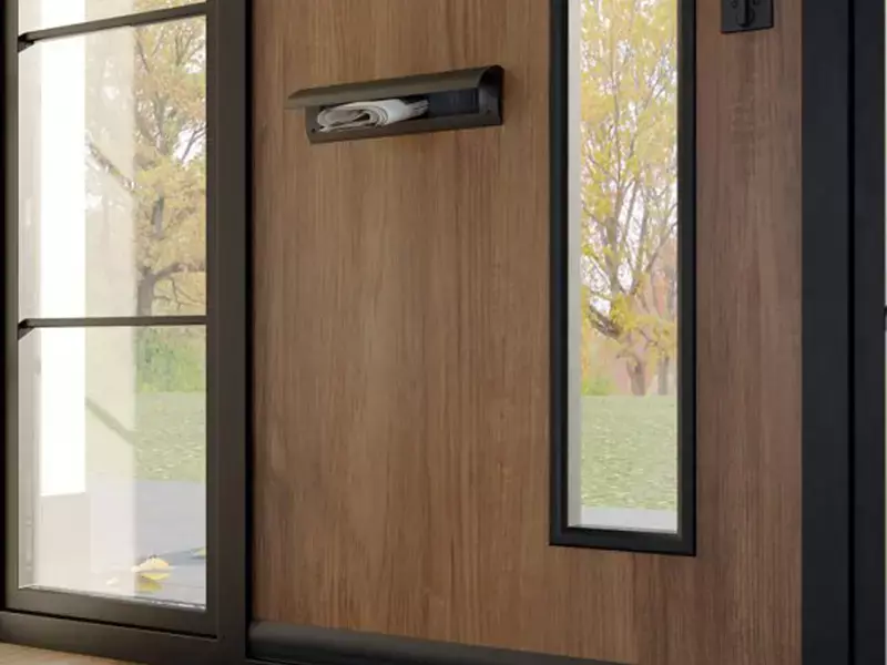 Tochtklep Antraciet kunststof houder, metalen klep Luxe met borstel
