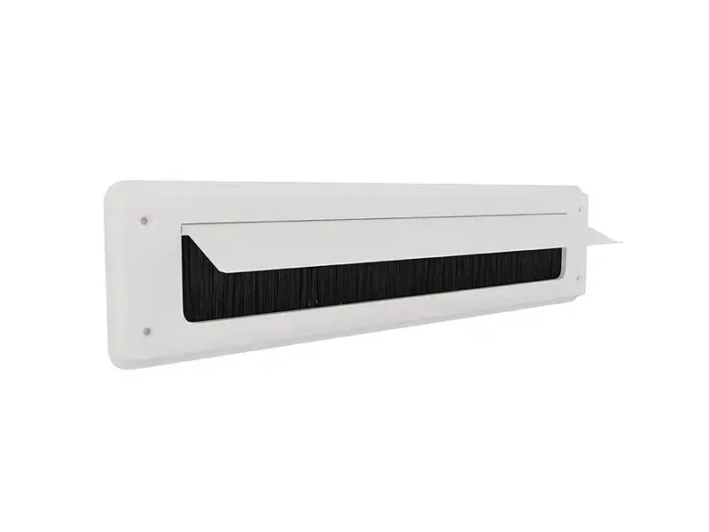 Tochtklep Wit RAL9016 Classic met borstel 86 x 345mm