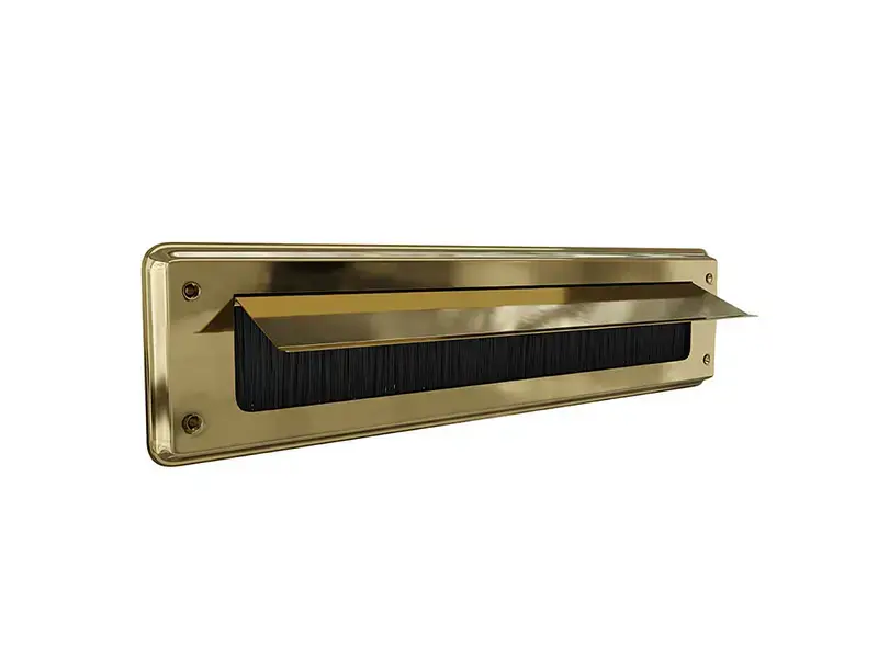 Tochtklep Messing Classic met borstel 86 x 345mm