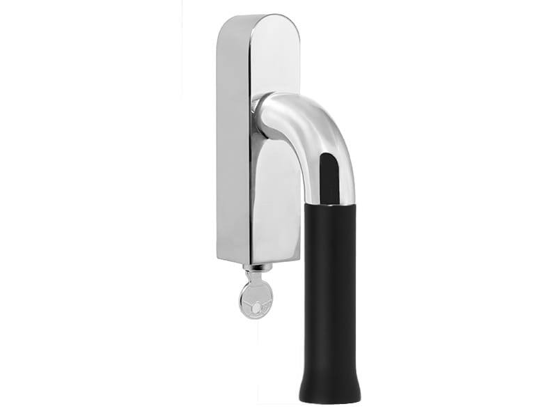 Draaikiep raamkruk RVS gepolijst/zwart Nour EV101 afsluitbaar Edward van Vliet 164mm