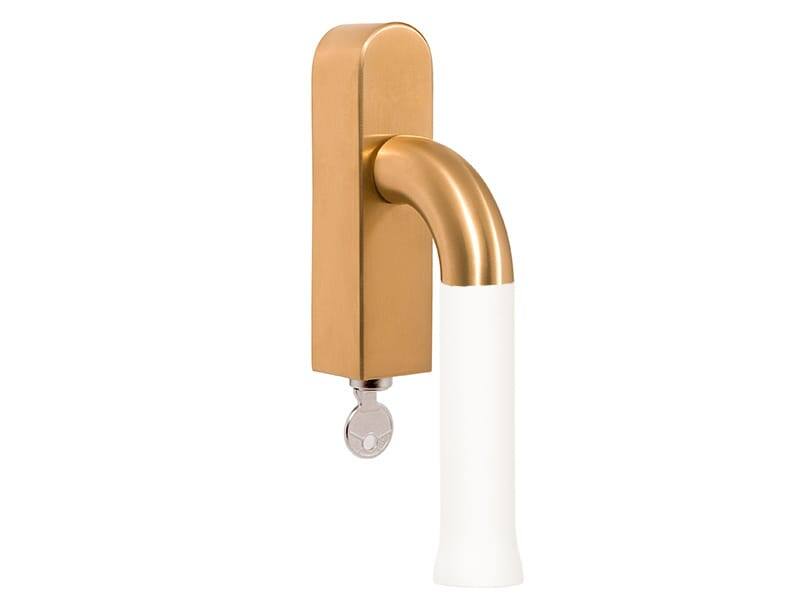 Draaikiep raamkruk Mat goud PVD/wit Nour EV101 afsluitbaar Edward van Vliet 164mm