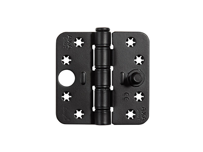 Veiligheidsscharnier Zwart AXA 1687 easyfix SKG 3-sterren 89x89mm met ronde hoek