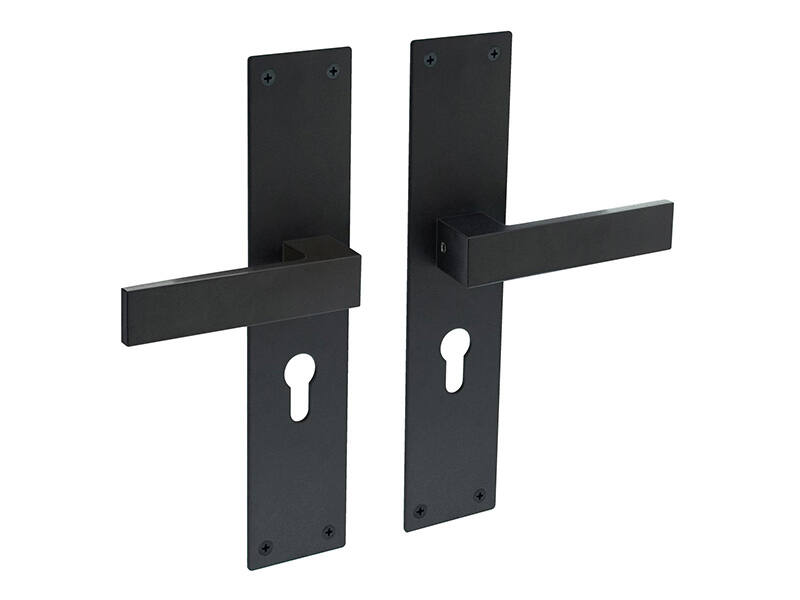 Intersteel Deurkruk Zwart Amsterdam op schild 250x55x2mm PC55