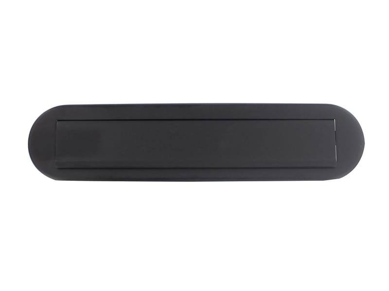 Intersteel Briefplaat Ovaal Zwart met klep/regenrand
