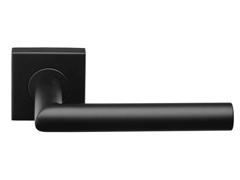 Deurklink Zwart Palermo 135mm op vierkante verende rozet