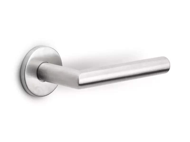 Deurklink RVS Milaan 135mm op ronde verende rozet