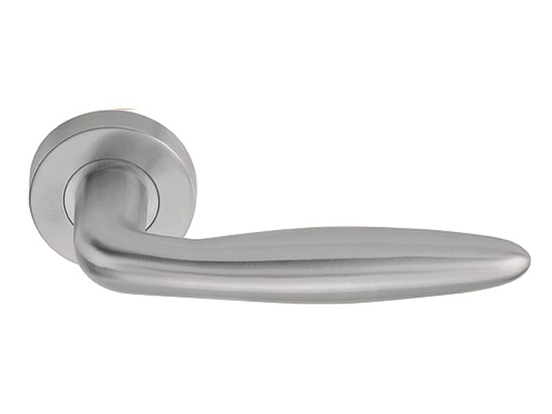 Deurklink RVS Bologna 137mm op ronde verende rozet