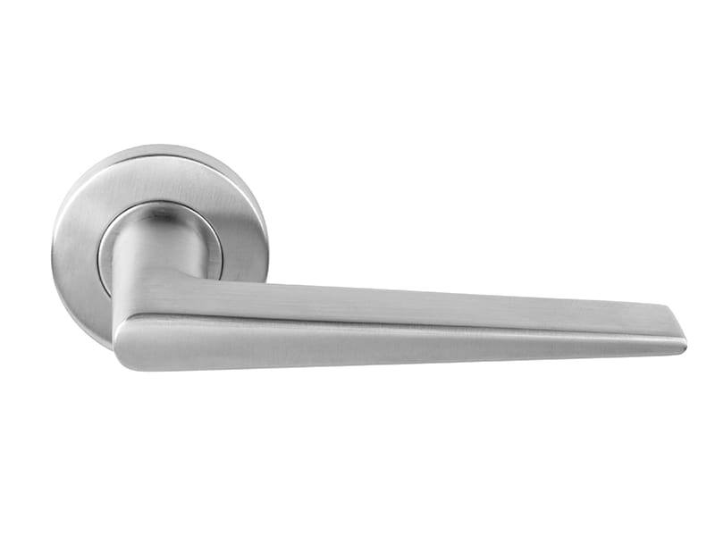 Deurklink RVS Maniago 128mm op ronde verende rozet
