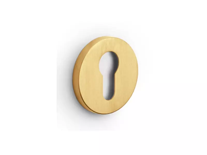 Profielcilinderrozet Mat goud PVD Intro rond 52mm, 6mm dik