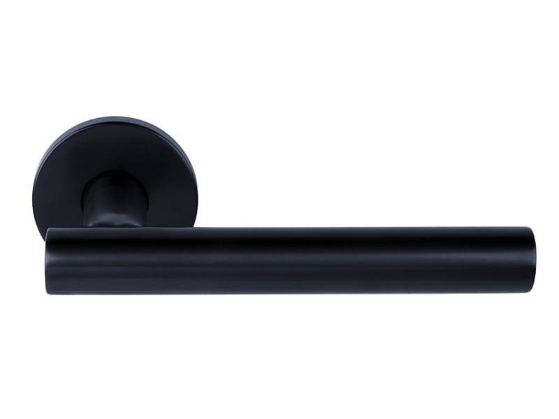 Deurklink Gunmetal PVD Rome 135mm op ronde verende rozet