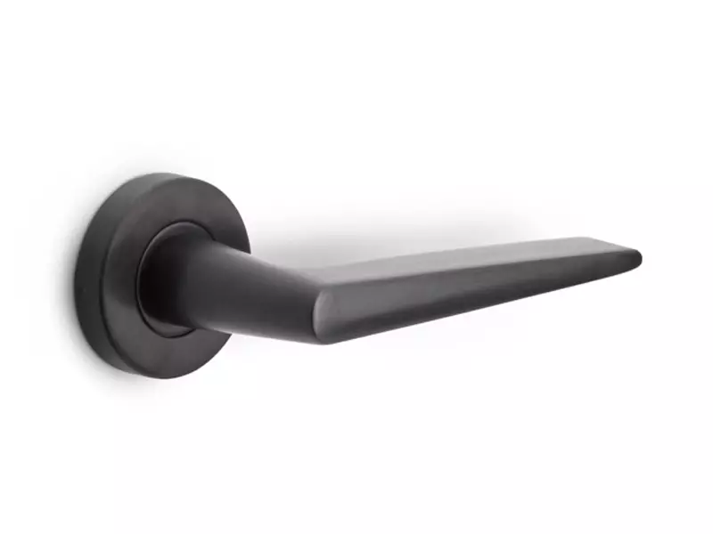 Deurklink Gunmetal PVD Maniago 128mm op verende rozet