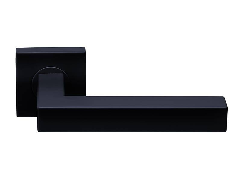 Deurklink Gunmetal PVD Napels 135mm op vierkante verende rozet