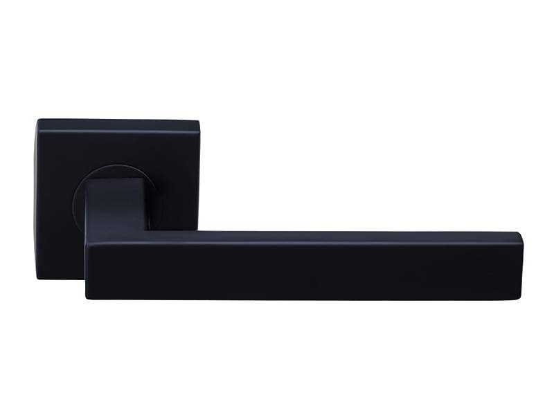 Deurklink Gunmetal PVD Siena 135mm op vierkante verende rozet