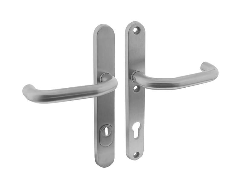 Intersteel Veiligheidsbeslag SKG*** met kerntrekbeveiliging profielcilindergat 92 mm geveerd smal ovaal achterdeurbeslag RVS