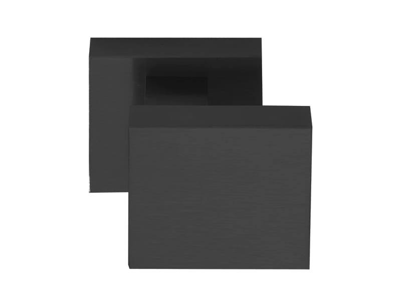 Voordeurknop Zwart vast op rozet vierkant 60mm Square LSQ60V