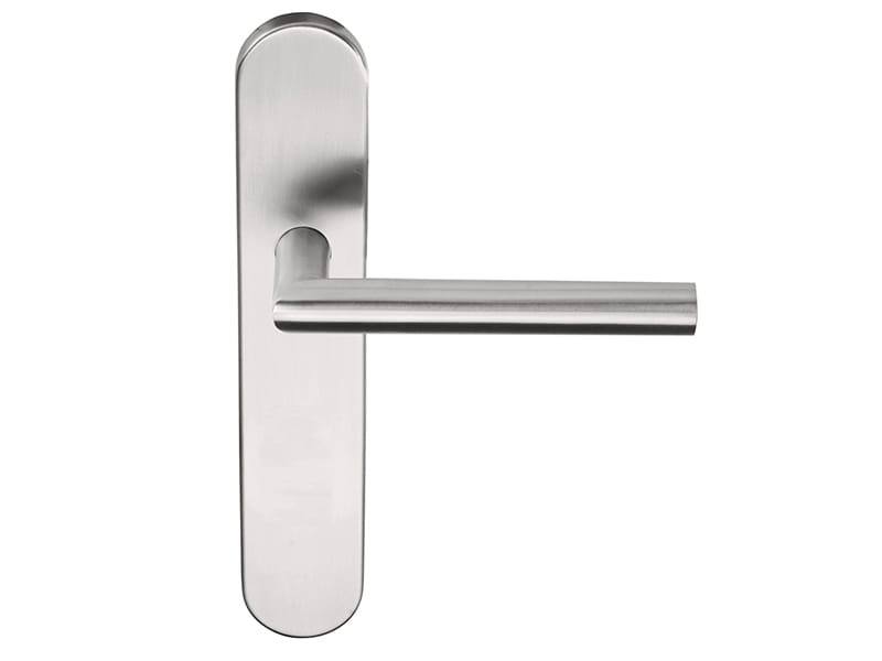 Deurkruk RVS Basics LB2-19P13 geveerd op schild Blind