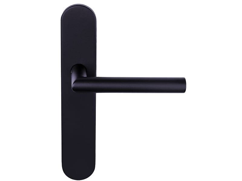 Deurkruk Gunmetal PVD Basics LB2-19P13 geveerd op schild Blind