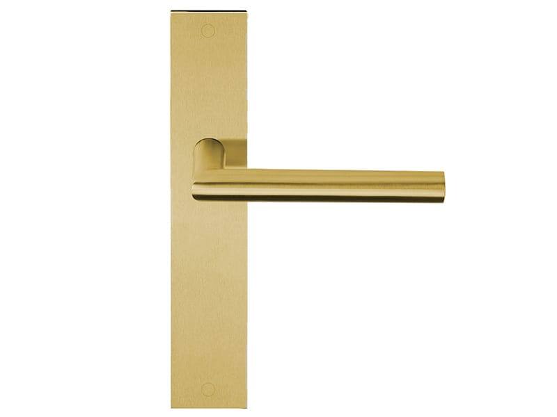 Deurkruk Mat goud PVD Basics LB2-19P236 op schild Blind